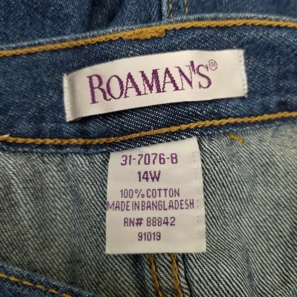 Roamans 14W Long Modest Church A Line Denim Blue - Picture 3 of 3